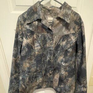 Coldwater Creek Ladies Lightweight Jacket, Multi-colored, Snap Front, Size W18